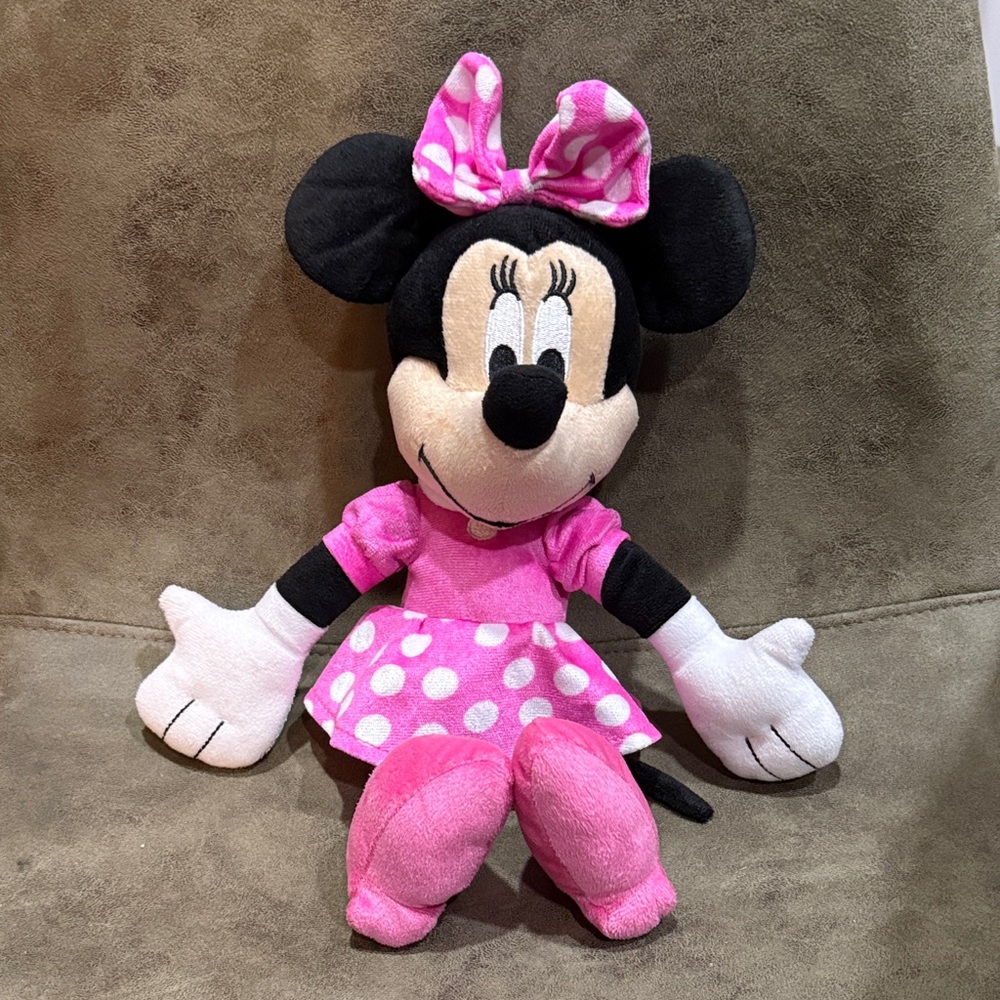 Disney Minnie Mouse Pink and White Plush 16”